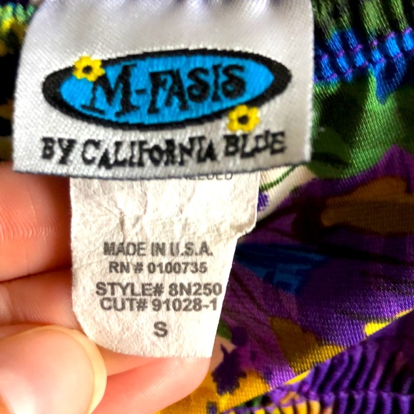 M-Fasis Tank Tube Top Womens Size Small - Stretch, Floral Purple Blue Yellow - Picture 3 of 8